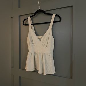 hem thread gingham peplum top